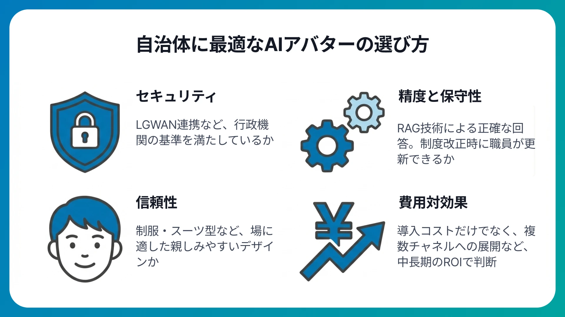 自治体(役所)に適したAIアバターの選び方