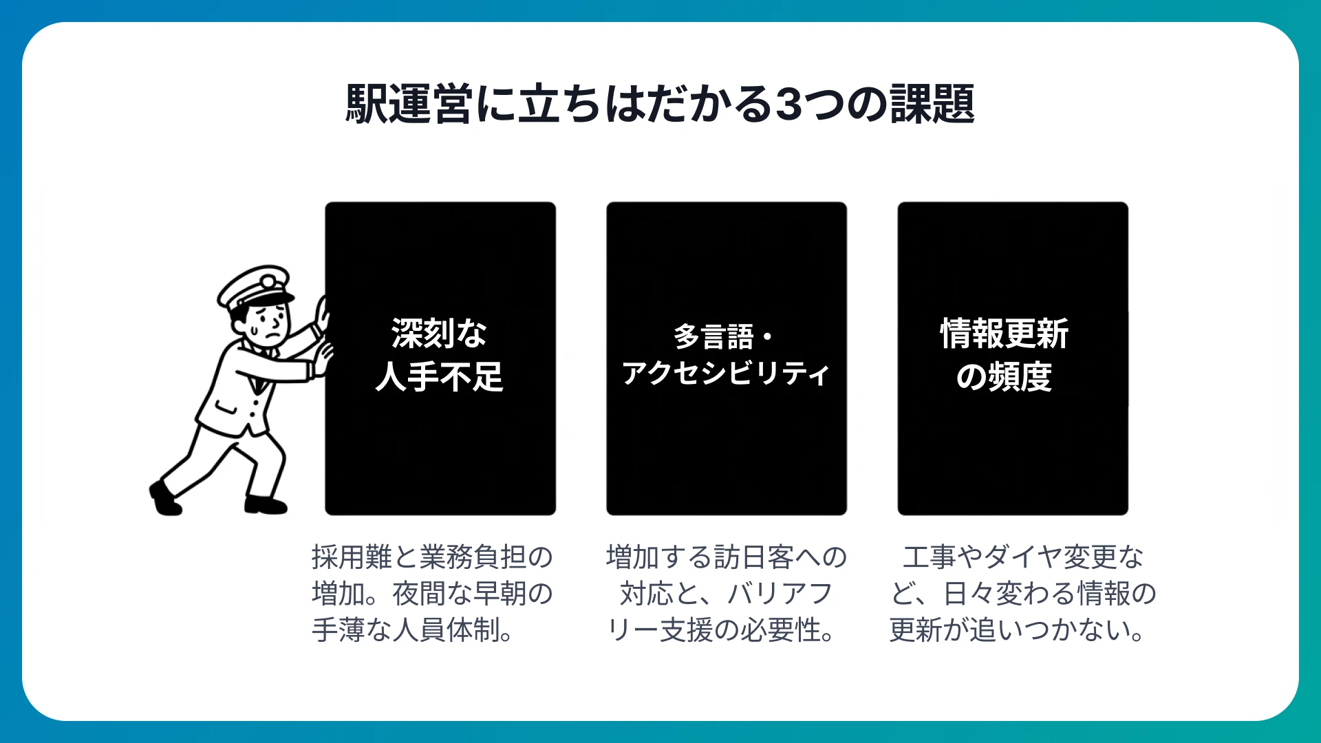 駅が抱える課題とは？人手不足・多言語・情報更新の壁